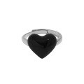 wholesale S925 Sterling Silver Korean Version Ins Minimalist Small Heart Drop Resin Textured Open Adjustable Ring for Women-0-5