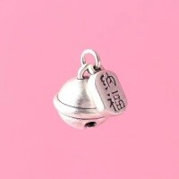 wholesale Sterling Silver 9993D Auspicious Wish-Fulfilling Bell Pendant Ornament, Handmade DIY Material Accessories-Attract wealth and fortune