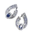 wholesale S925 Silver Fashion Gala Style Luxury Inlaid 6*8mm Blue Sapphire Earrings High-End Sense Women's Live Broadcast Drop Shipping-0-4