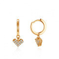 Rose Gold Plated S925 Silver Heart Moissanite Stud Earrings-0-3