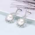 wholesale 925 Sterling Silver Hollow-Out Design Earrings for Women, New Trend High-End Pearl Ear Drops, Gift for Girlfriend-0-2