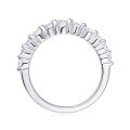 wholesale Silver metal Korean-style V-shaped minimalist stacking ring set, small and niche Ins-style hand jewelry, luxury moissanite ring, non-fading-0-4