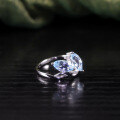 wholesale S925 sterling silver sky blue topaz leaf-shaped unique design ring for women-0-1
