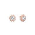 wholesale 925 Sterling Silver Light Luxury Style Diamond-Encrusted Flash Earrings, Korean and Japanese Version Zircon Earrings, Women's Gentle Floral Fashion Ear Studs-0-4