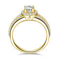 Sterling Silver 05ct Moissanite Ring with Halo for Women-0-3