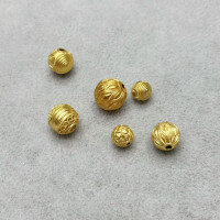 wholesale Metal S925 gold-plated engraved spacer bead with lotus, auspicious clouds, openwork, and fretwork patterns for DIY beaded bracelet wholesale-6#