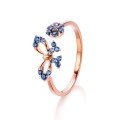 wholesale 18K Gold Genuine ZhanChen Jewelry Butterfly Ring for Women with Blue Sapphire and 9K Moissanite, Custom-Made Direct from Manufacturer, Gift for Girlfriend-0-4
