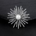 wholesale S925 Sterling Silver 13mm Shell Pearl Brooch, Exuding Personality with a Retro Luxurious and High-End Design-0-0