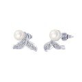 wholesale 925 Sterling Silver Fashionable Internet-Famous Mermaid Pearl Women's Minimalist Stud Earrings, New TikTok Hit-0-4