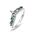 wholesale S925 Sterling Silver Cross-Border New Arrival Exclusive Moss Ring with Moss Agate Jewelry, High-End Light Luxury FashionStyle-0-5