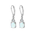 wholesale 925 Sterling Silver Opal Earrings for Women, Summer European and American High-End Elegant Oval Australian Opal Gemstone Ear Drops Ear Jewelry-0-4
