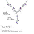 wholesale 925 Sterling Silver Luxurious Natural Gemstone Necklace for Women, High-End Elegance with Genuine Amethyst, Perfect for Banquet and Stylish Outfit Pairing-0-4