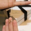 wholesale 18K gold-plated S925 sterling silver micro-paved diamond letter bear pendant necklace, a gift for bestie or girlfriend-0-2