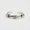 wholesale S925 Sterling Silver Korean Style Fashionable Vintage Distressed Thai Silver Knot Open Ring-0-1