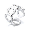 wholesale S925 Sterling Silver Irregular Concave-Convex Wide Hollow Open Ring, Ins Minimalist Versatile Women's Index Finger Ring-0-4