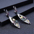wholesale S925 Sterling Silver Secret Garden Series Designer Earrings Natural Style Genuine Rose Garnet Earrings Chinese Style-0-1