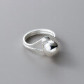 wholesale 990 Sterling Silver Fresh Sweet Ins Style Exquisite Minimalist Wish-Fulfilling Beaded Sphere Ring R02745-0-2