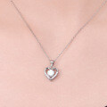 Sterling Silver Heart Moissanite Necklace Women's Fashion Pendant-0-2