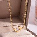 wholesale Metal S925, abstract line necklace for women with pear-shaped waterdrop main stone, lightweight luxury niche style cross-border hot seller-0-1
