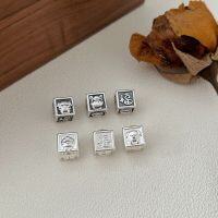 wholesale 3D Hard Silver Vintage Antique Style Square Pendant with Constant S999 Silver Zodiac Animal Charms for DIY Bracelet Necklace Ins-Three Harmonious Zodiac Signs (Tiger, Ox, and Pig) - Silver