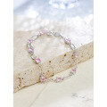 wholesale S925 Silver Korean Style Japanese Style Women's Summer New Pink Zircon Bracelet Versatile Elegant Pure Silver Fashion Jewelry-0-3