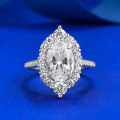wholesale S925 Silver 8*10 Oval High Carbon Diamond Ring for Women,Ins,-0-5