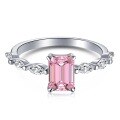 wholesale S925 Sterling Silver New European and American Wedding Ring for Women, 5A Zircon Series Pink Clover Drop Geometric Wholesale-0-9
