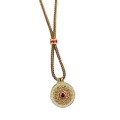 wholesale S925 Sterling Silver New Chinese Style Ancient Eight-Treasure Compass Pendant Necklace with Luxurious Brown Cord-0-4