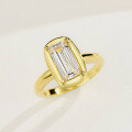 wholesale Metal S925 Silver Gold Plated 5*10mm Rectangular Old Cut Simulated Diamond Cut Ring Style-0-0