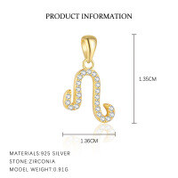 wholesale S925 Sterling Silver Cross-border Twelve Zodiacs Exquisite Personality Choker Necklace For Women, Light Luxury Fashion Pendant, European And American Versatile-A4146-Leo/Single Pendant 925 Silver