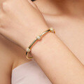 wholesale S925 Silver Alloy Open Cuff Bracelet with Crystal Accents, a Trendy Cross-Border Fashion Accessory-0-3