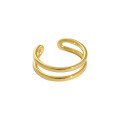 wholesale S925 Metal Double-Layer Minimalist Line Smooth Finish Open Adjustable Ring, Korean Version Ins Niche Style-0-6