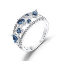 wholesale S925 Silver Luxury Designer Ring with Exquisite Purple Crystal and Natural Sapphire, Opulent Collection-0-10
