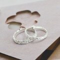 wholesale 925 Sterling Silver Stone Texture Couple Ring for Women, Plain Silver Minimalist Irregular Niche Design Sense Student Matching Ring for Men with Open End-0-2