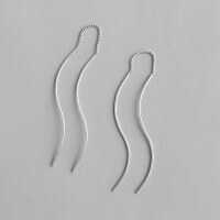 wholesale S925 Sterling Silver Handmade Chic Minimalist S-Shaped Smooth Line Drop Earrings-Platinum 925 silver