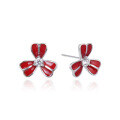 wholesale S925 silver fashion new earrings Korean style fresh and cute heart-shaped floral clover ear studs silver jewelry-0-4