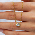 14K Gold Plated 925 Silver Moissanite Irregular Snowflake Pendant Necklace-0-2