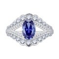 wholesale 925 Silver New Tanzanite 6*9mm Oval Ice Flower Cut High Carbon Diamond Sweet Ins-0-4