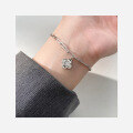 wholesale S925 silver fresh and sweet ins-style niche design diamond-encrusted ice crystal four-leaf flower bracelet S7725-0-1