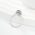 wholesale S925 Sterling Silver Gold-Plated Ring with 15ct Zambian Lab-Grown Pear-Shaped Emerald for Cross-Border Trade-0-2