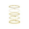 925 Silver 5-Piece Stackable Ins Style Moissanite Bead Bracelet Set, Customizable, Fade-Resistant-0-3