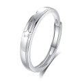 wholesale S925 Sterling Silver Original Design High-end Couple Rings Adjustable Plain Band Rings Valentine's Day Gift-0-115