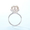 wholesale 925 Silver Plated with Bright Silver, New Minimalist Fashion Large Shell Pearl Ring, Ins Style Fine Craft Silver Jewelry Wholesale-0-4