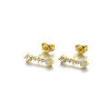 wholesale Gold Plated 925 Silver, Korean Minimalist Zircon Stud Earrings for Women, Versatile Natural Opal Earrings Wholesale-0-1