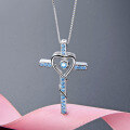 wholesale S925 Sterling Silver Cross Pendant for Women, Vintage Heart Design, Versatile and Fashionable Necklace Pendant for Wholesale-0-3