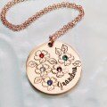 wholesale Metal material, cross-border best-selling birthstone necklace that can hold 9 birthstones, gift jewelry-0-1