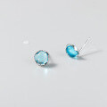 wholesale S925 Sterling Silver Fresh and Sweet Ins Style Small and Exquisite Design Blue Bead Round Earrings M06422-0-2