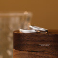wholesale Sterling Silver Minimalist Sandblasted Couple's Ring Plain Band Pair Gift-0-4