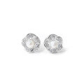 wholesale S925 Sterling Silver Freshwater Pearl Plum Zircon Micro-Paved Stud Earrings Women's Minimalist Bohemian Sweet Niche Design Ear Jewelry-0-4