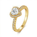 wholesale [925 silver plated with white gold] 1 carat heart-shaped moissanite ring for women, imported moissanite, color-fading resistant-0-0